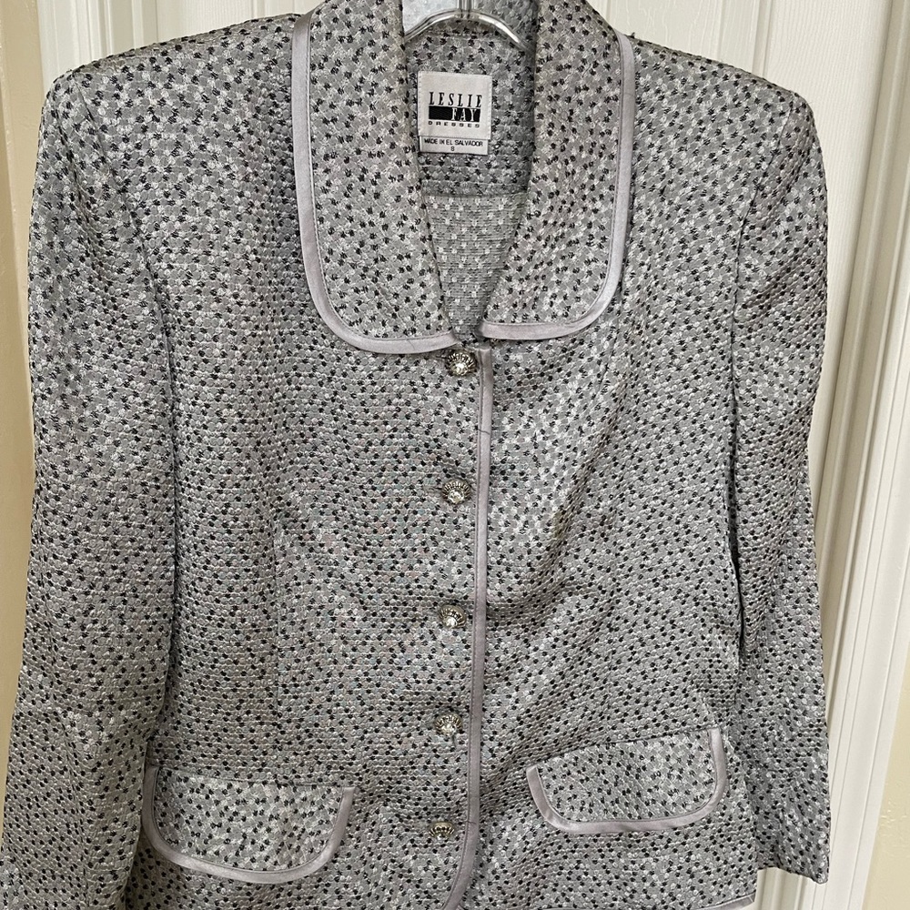 Silky dressy jacket ,silver .
